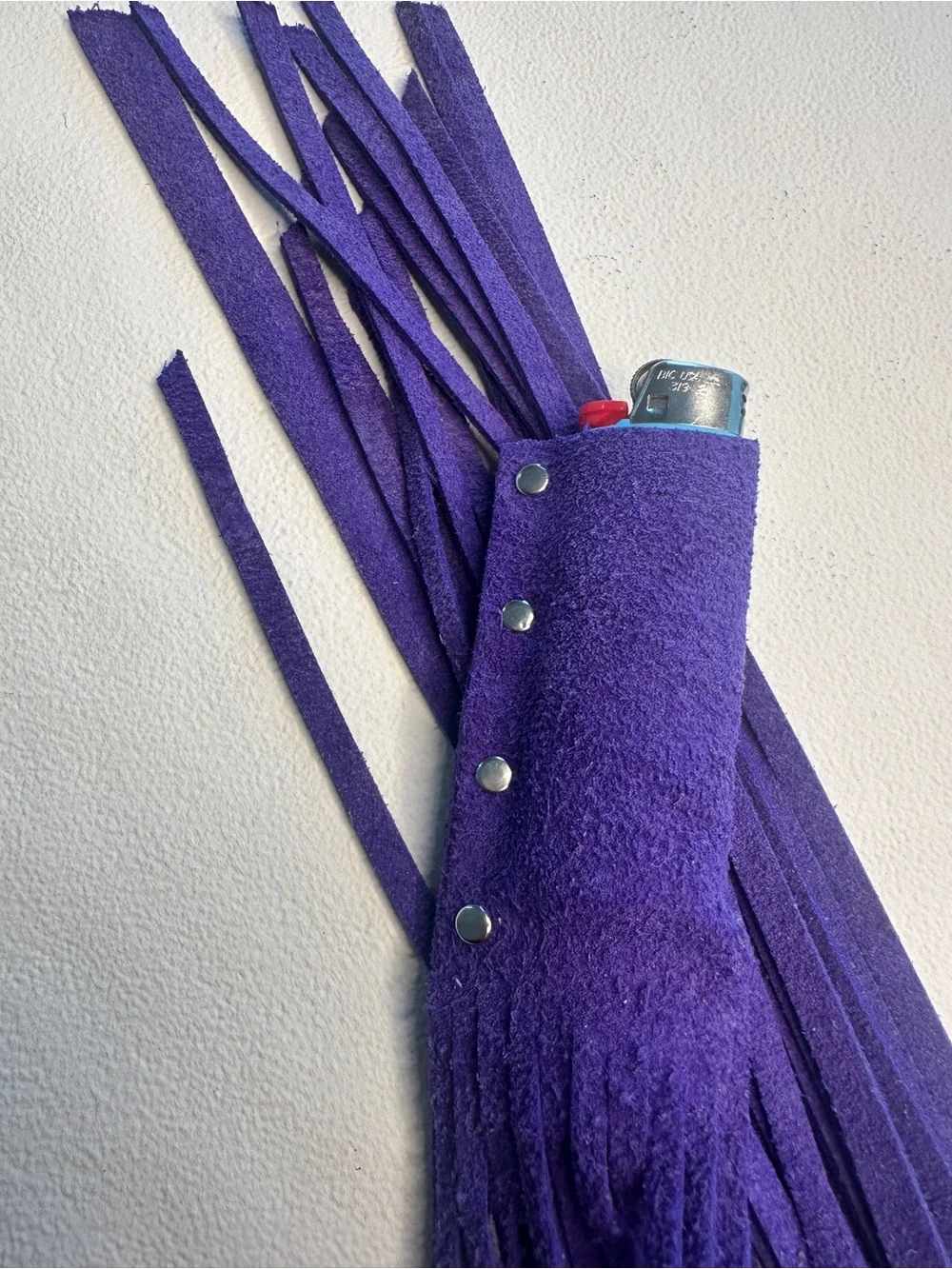 Purple Suede Fringe Lighter Sleeve - Women